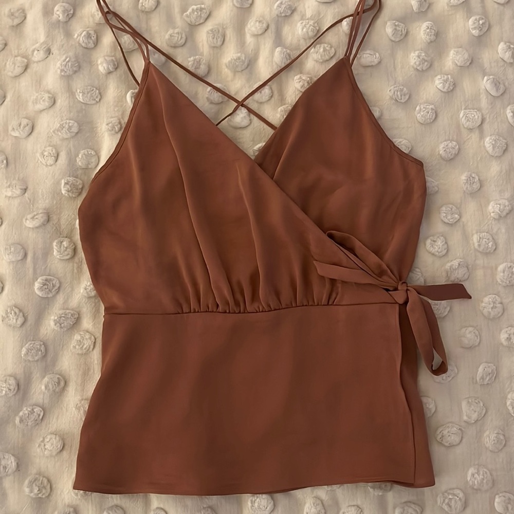 Express Rose Faux Wrap Top